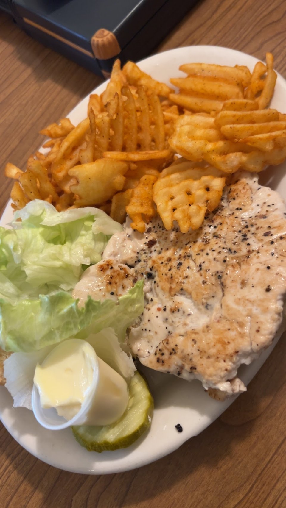 Simple menu page with comfort food selections.
